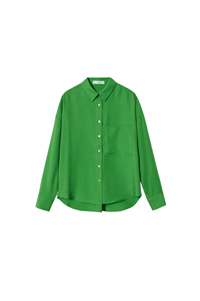 MANGO Yeşil Kadın Gömlek 37072514