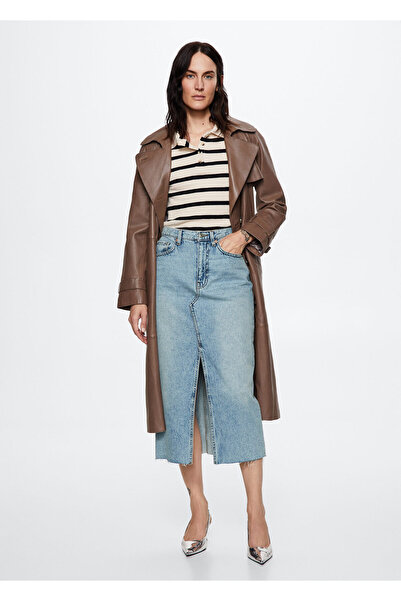 MANGO Woman Medium Denim Color Women's Adult Skirt37050146