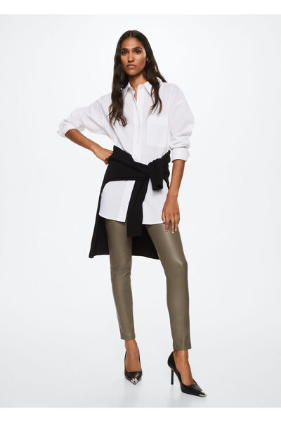 MANGO Woman Colanți pentru femei KHAKI pentru adulți37005615