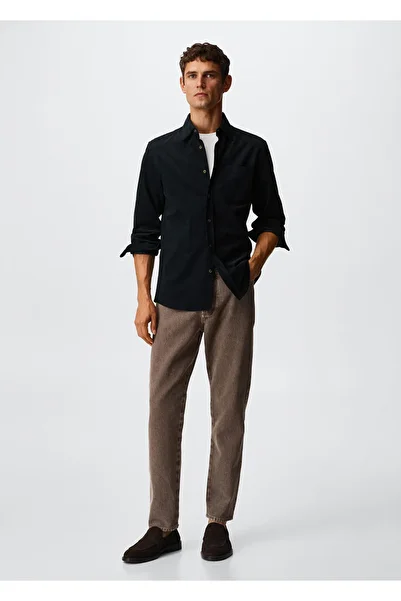 MANGO Man Navy Blue Men's Shirt37015919