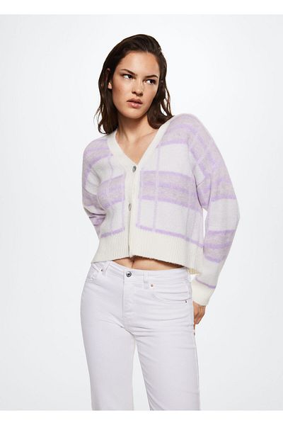 MANGO Woman Lilac Women's Adult Cardigan37053846