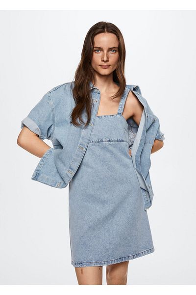 MANGO Woman Rochie Open Denim Femei Adult37091279