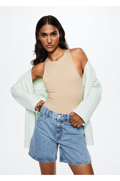 MANGO Woman Pantaloni scurți și bermude pentru adulți pentru femei de culoare medie denim37000327