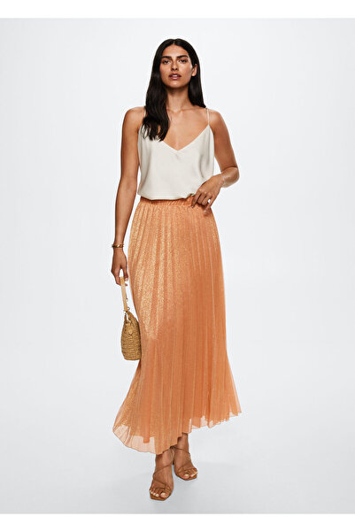 MANGO Woman Turuncu Kadın Etek  37091282