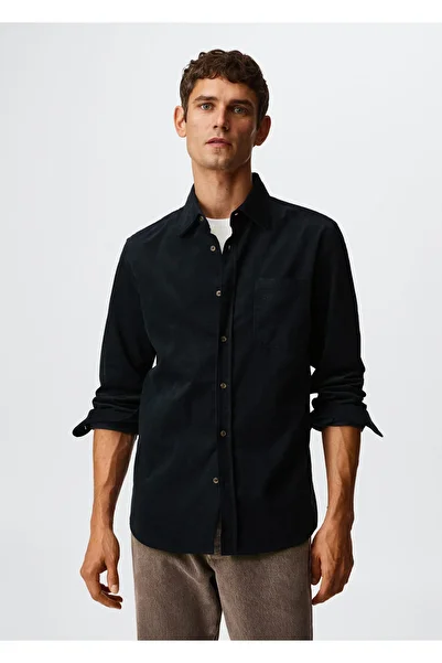MANGO Man Navy Blue Men's Shirt37015919