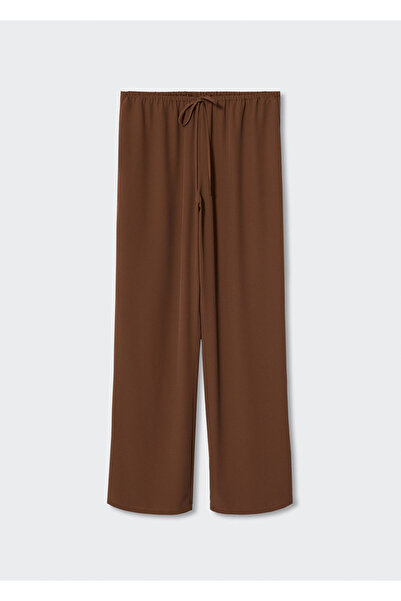 MANGO Woman Brown Women's Trousers 37075817