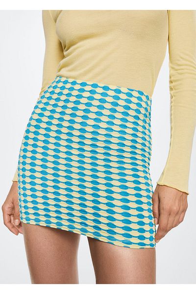 MANGO Woman Fustă adulti Femei TURQUESA37041315