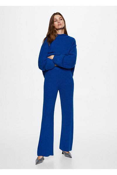 MANGO Woman Spodnie damskie w kolorze granatowym 37077755