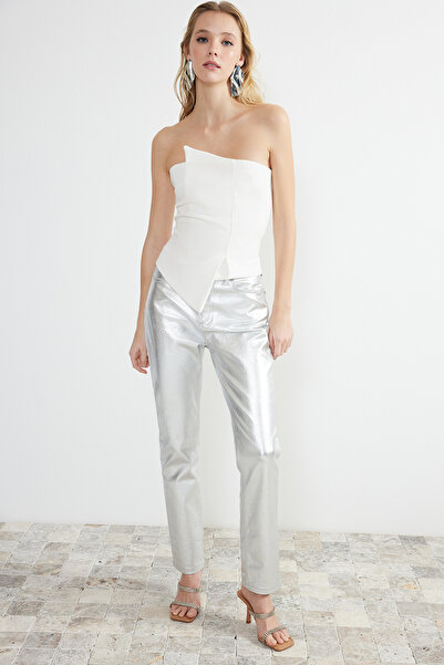 Trendyol Collection Νυφικό Λευκό Υφαντό Μπουστάκι TPRSS24BZ00008