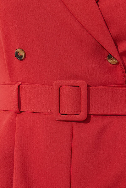 Trendyol Collection Brick Belt Frog-breasted Collar Mini Woven Jumpsuit TWOSS19WX0112