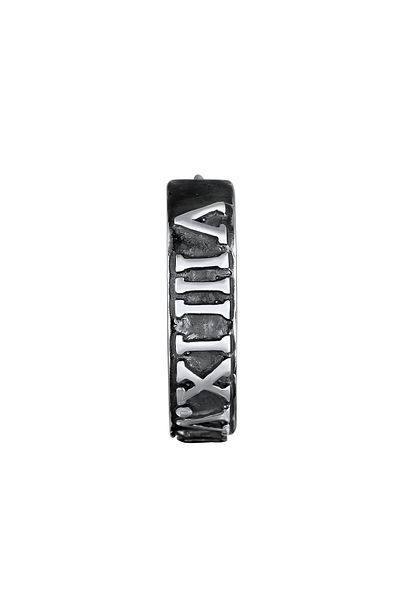 KUZZOI Ohrringe Single Creole Römische Zahlen oxidiert 925 Silber