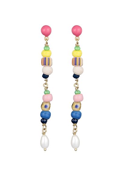 ELLI Ohrringe Süßwasserzuchtperle Glas Bead Emaille 925 Silber