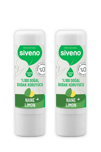 Siveno 100% Natural Lip Protector Mint & Lemon Lipbalm Cream Moisturizer Shine Repair 6 G