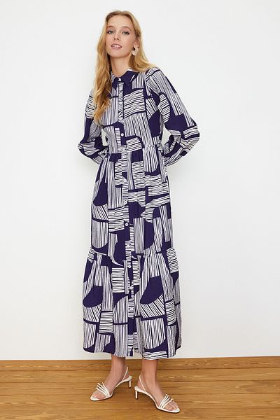 Trendyol Modest Πουκάμισο με μωβ μοτίβο TCTSS24EB00073