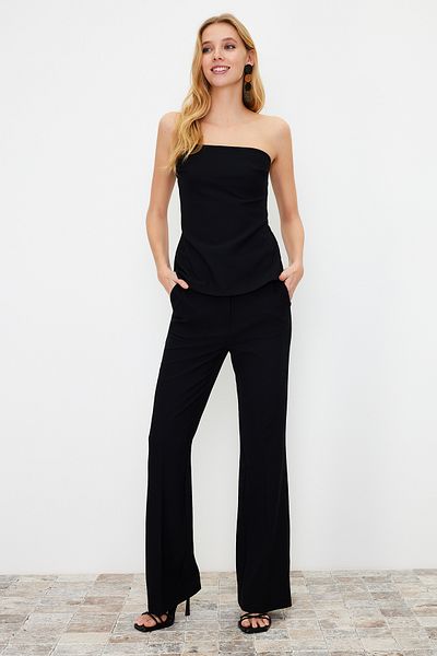Trendyol Collection Schwarze Bootcut-/Boot-Leg-Webhose TWOSS24PL00024