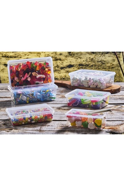 SUPERCUPP Plastik Kapaklı Saklama Kabı 10 Adet-Bakliyat,Yemek,Oyuncak,Hobi,Do...