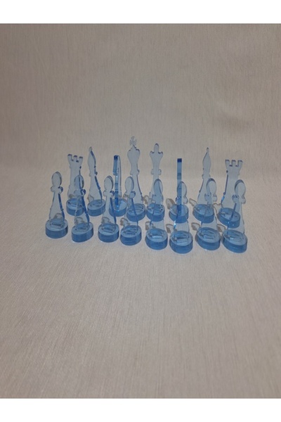 SeHa Design Satranç Taşı 8 Mm Kalınlık Ebat 3x7 Cm ( Mavi Transparan )