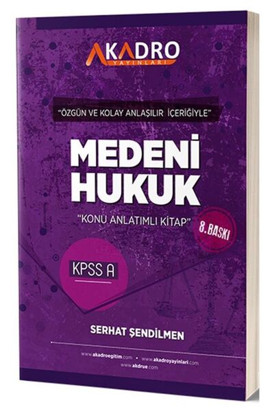 A Kadro Yayınları A Kadro Kpss A Grubu Medeni Hukuk Konu Anlatımlı 9. Baskı