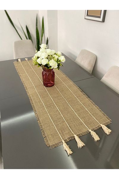 Parla Life Ριγέ Υφασμάτινο Runner από γιούτα 50x130 εκ