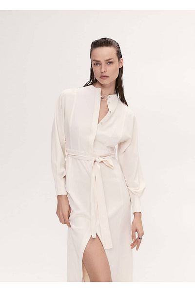 MANGO Woman Belted Shirt Dress