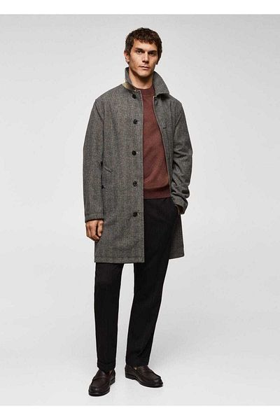 MANGO Man Πουλόβερ Perkins Collar από ανακυκλωμένο ύφασμα