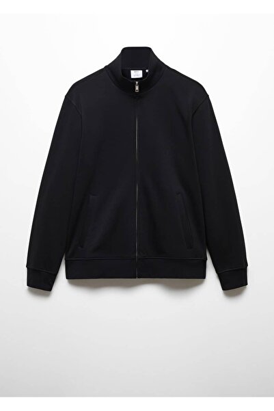 MANGO Man Fermuarlı pamuklu sweatshirt