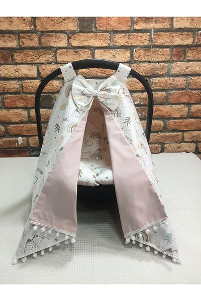 BUSEBABYHOME Pink Stroller Cover and Stroller Cushion Set of 2