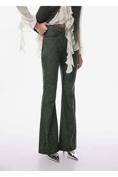 MANGO Woman Bell Cut Fabric Trousers