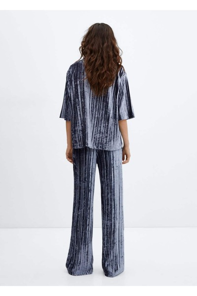 MANGO Woman Pilili Kadife Pantolon