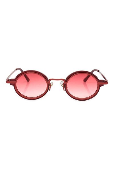 TomyHelf Red Frame Red Gradient Glass Oval Women's Sunglasses