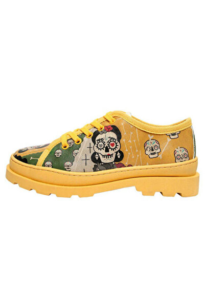 Dogo Kadın Vegan Deri Yeşil Sneakers - Sugar Skull Tasarım
