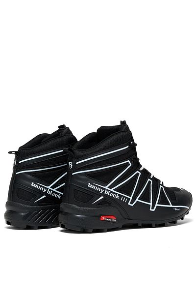 Tonny Black Unisex Ασπρόμαυρες μπότες πεζοπορίας με άνετη εφαρμογή