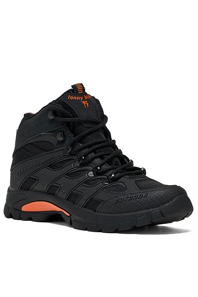 Tonny Black Unisex Orange Schwarz Bequeme Passform Wasserabweisende Schnürstiefel Unisex