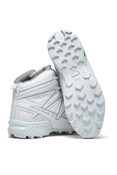 Tonny Black Unisex White Comfortable Fit Trekking Boots