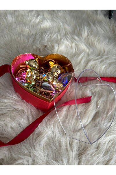 M Mimoza Park KALPLİ Ledli Hediye Kutusu Şeffaf Kendinden Kurdaleli Kendinden...