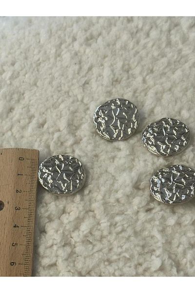 ODDA TASARIM ATÖLYESİ Design Coat Button Set of 4 Silver Color