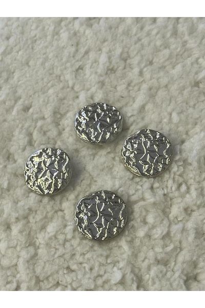 ODDA TASARIM ATÖLYESİ Design Coat Button Set of 4 Silver Color