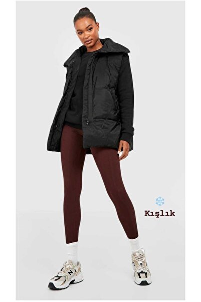 Livik Καφέ & Χακί Κοτλέ Fleece Inside Raised Winter Tights High Waist 2-Pece Advantageous Pack