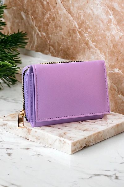 UCCELLO Women's Zippered Coin Compartment Small Wallet Card Holder