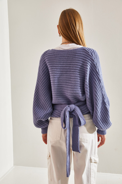 Bianco Lucci Women's Tie Detailed Knitwear Cardigan