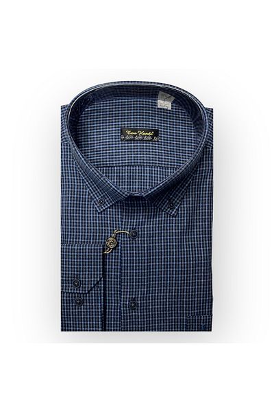 Sadık Collection Cămașă clasică de lână pentru bărbați, cu mânecă lungă, cu un buzunar, cu două mâini, 508