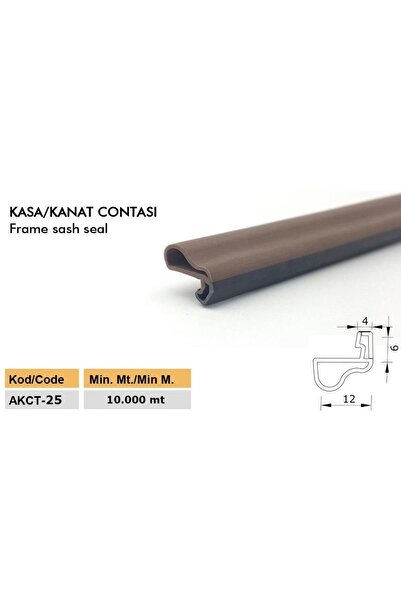 CONTACALL Ahşap Kapı Fitili Ahşap Kapı Contası Gri AKCT-25 25 Metre