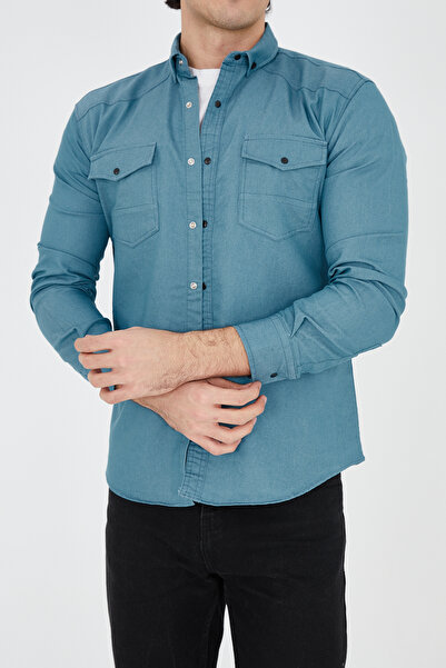 ENZİM JEANS Ανδρικό πουκάμισο τζιν που πλένεται