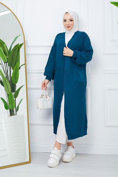 Pamuk Butik Γυναικεία Casual Πλεκτή Ζακέτα με τσέπες