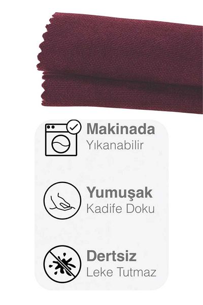 PerdeYap1980 Burgundy Velvet Textured Tablecloth - 27-Burgundy