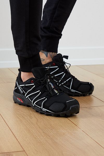 Tonny Black Herren Schwarz Weiß Trekkingschuhe Tb160