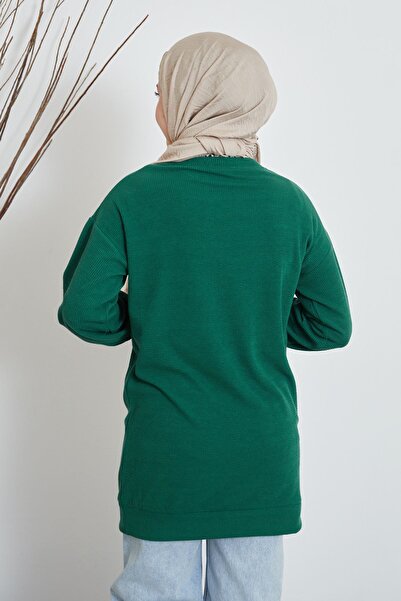 ASES Kadın Tunik Saç Örgü Manşetli Tunik