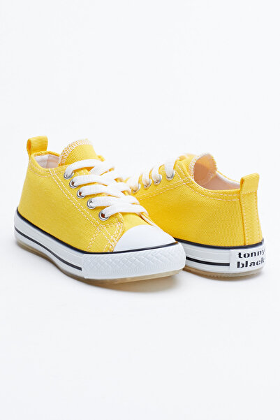 Tonny Black Çocuk Unisex Sarı Işıklı Bağcıklı Spor Ayakkabı Tb998