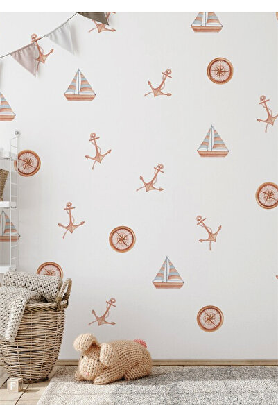 WALLHUMAN Autocolant de perete pentru camera copiilor Sailor Boat