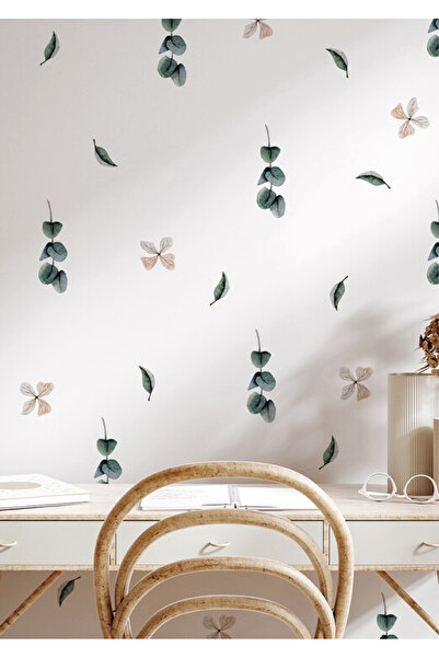 WALLHUMAN Botanik Çiçekler ve Yapraklar Çocuk Odası ve Ev Dekorasyonu Duvar S...